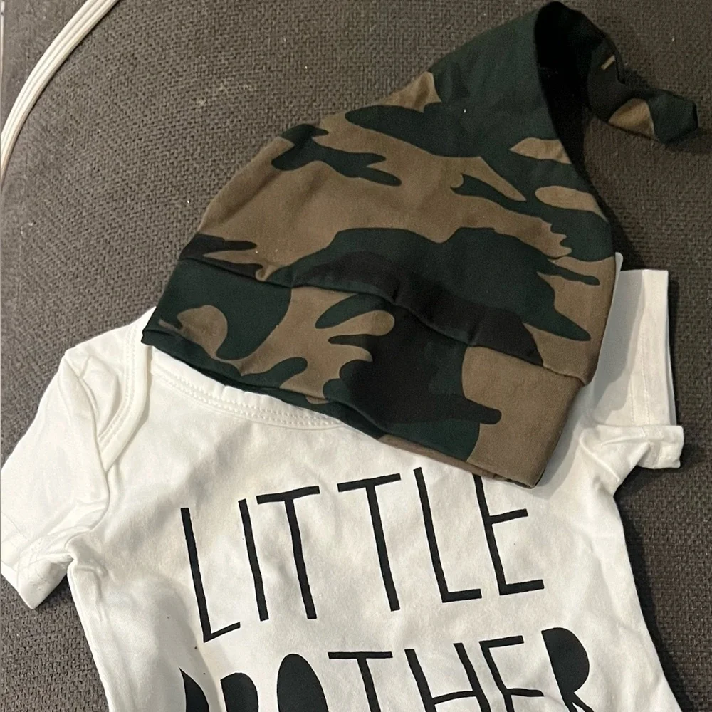 NEW 3 piece “LITTLE BROTHER” Camo Outfit! SPRING OUTFIT